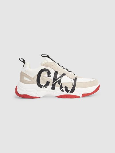 Calvin Klein Cipők HU269322 | Calvin Klein Bőr Chunky Férfi Sportcipő Világos Fehér / Szürke